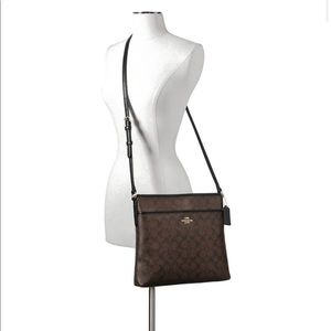 COACH Outline Signature File Crossbody Handbag